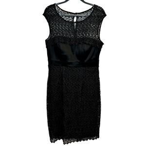 JAX Black Label Floral Lace Black Dress Size 12